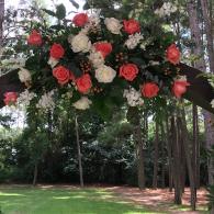 Coral and White Flower Arch Accent