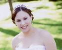 Red Gerber daisies and white hyacinth bridal bouquet