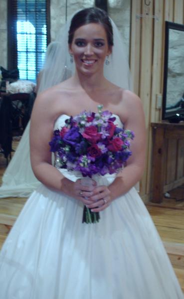 Fuschia and Purple Brides Bouquet