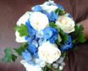 Cascading Blue and White Brides Bouquet