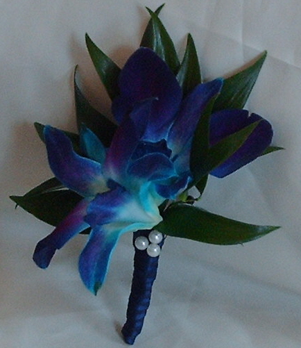 Blue Orchid Boutonniere