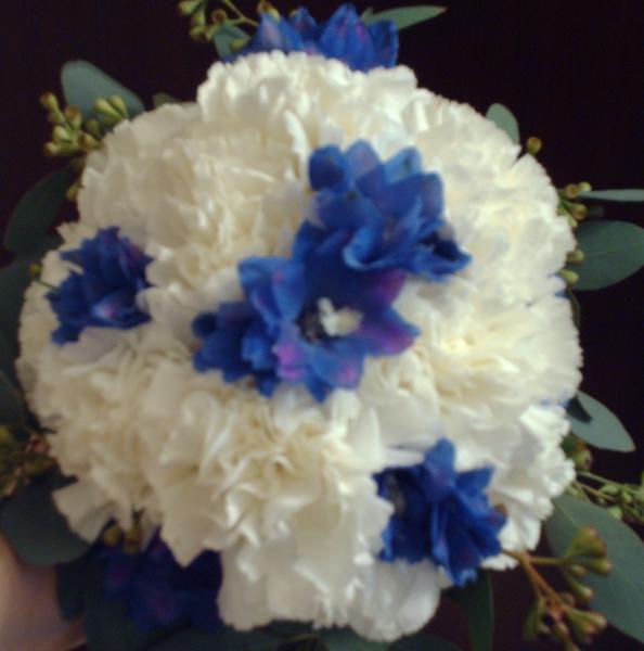 Blue and White Throw Bouquet