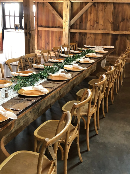 Simple table decorations for a beautiful venue.